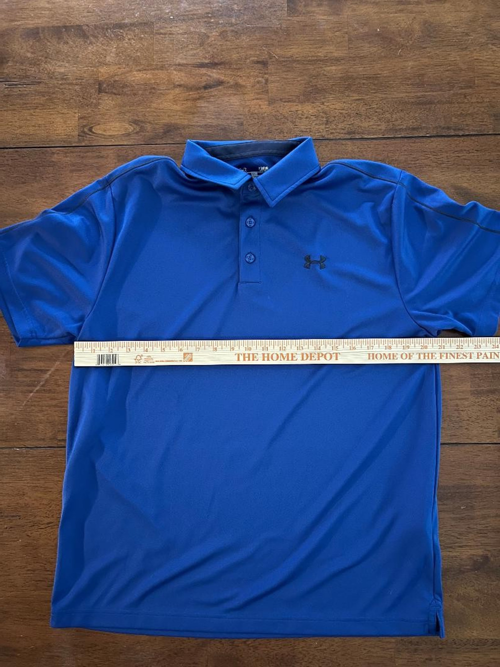 Mens Under Armour Loose Heatgear Short Sleeve Blue Polo, Size L